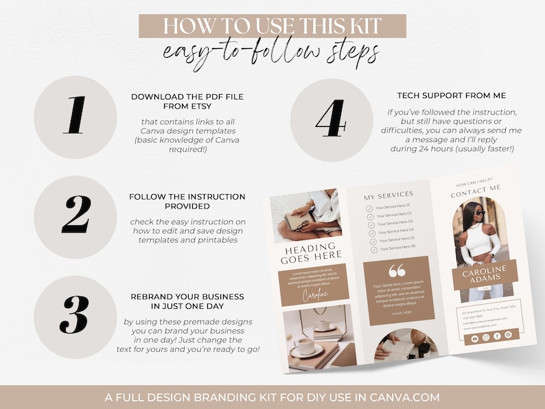 Full Branding Package DIY Branding Kit Social Media Branding Template Marketing Bundle Instagram Bundle Business Brand Template Canva