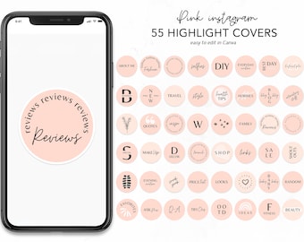 Pink instagram highlights, Instagram Highlight Covers Pink, instagram highlight covers pink for Canva, Instagram highlights