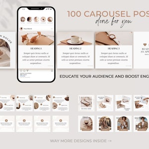 Instagram Bundle, Instagram Post Templates Canva, Instagram Templates for Business, Marketing Templates, Brown Instagram, Social media posts