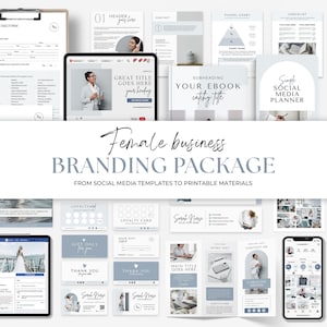 Brand kit Canva Branding Package Business template Bundle Branding Kit Social media Template Small business template Canva Branding Kit Blue