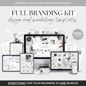 1000 Branding Kit Templates DIY Branding Kit Social Media Branding Template Bundle Instagram Bundle Business Marketing Template Canva