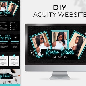 Hair Stylist Acuity Scheduling Template Acuity Scheduling Template Hair Stylist Website Hair salon Canva Template Hair salon Booking Page