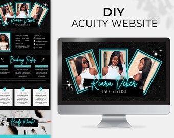 Plantilla de programación Acuity para peluqueros Plantilla de programación Acuity Sitio web para peluqueros Plantilla Canva para peluquerías Página de reservas para peluquerías
