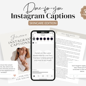 Skincare Instagram Caption Social Media Caption Instagram Quotes Prompts Call-to-Action Pre-Written Caption for Esthetician Beauty Blogger