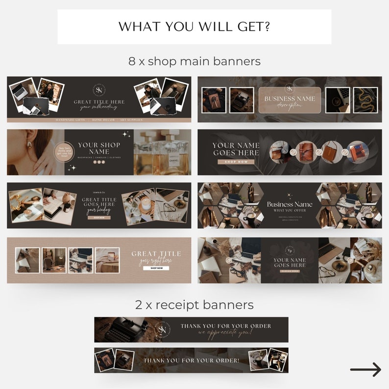 Etsy Store Template Etsy Shop Kit Etsy Shop Banner Etsy Shop Branding Kit Etsy Shop Bundle Etsy Canva Templates Etsy branding dark aesthetic