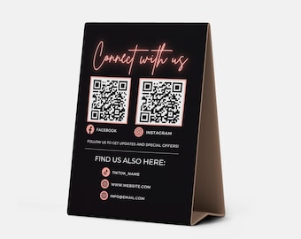 Plantilla editable de código QR para redes sociales (Canva)