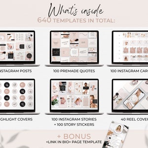 Instagram Bundle Pink Instagram Post Templates Minimal Boho Instagram Instagram Templates Kit Beauty Social Media Template Canva Blogger