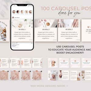 Instagram Bundle Pink Instagram Post Templates Minimal Boho Instagram Instagram Templates Kit Beauty Social Media Template Canva Blogger