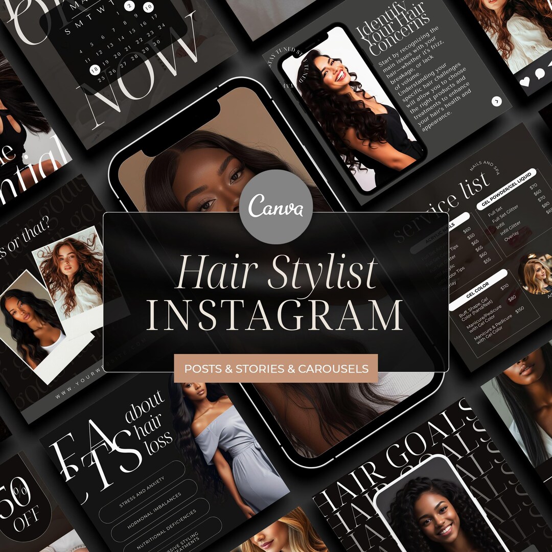Hair Stylist Instagram Post Template Hair Beauty Salon Social Media ...