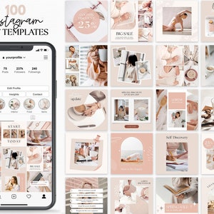 Wellness instagram template, wellness instagram posts Canva, health wellness instagram for coach, blogger, wellness business, social media
