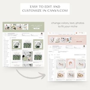 Etsy Shop Kit Etsy Banners Templates Etsy Store Banner Etsy Shop Branding Kit Etsy Shop Bundle Etsy Canva Banners Canva Templates Green
