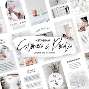 150 Historias y publicaciones de Instagram editables, Historias y publicaciones de Instagram para Canva, Plantillas de historias de Instagram, Plantilla de publicación de Instagram, Blanco