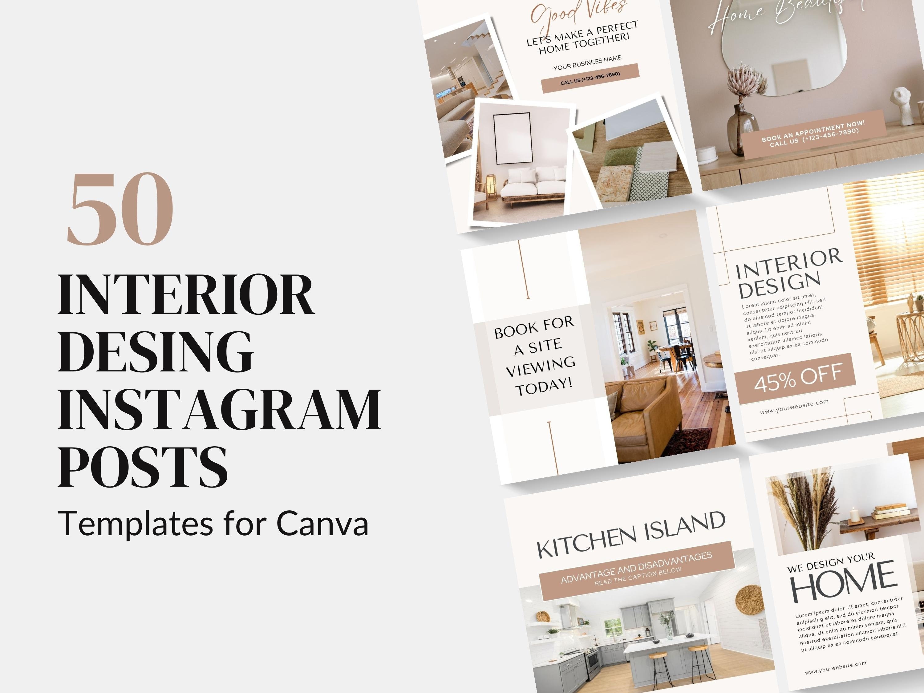50 Interior Design Instagram Post Template, Interior Design IG Post ...