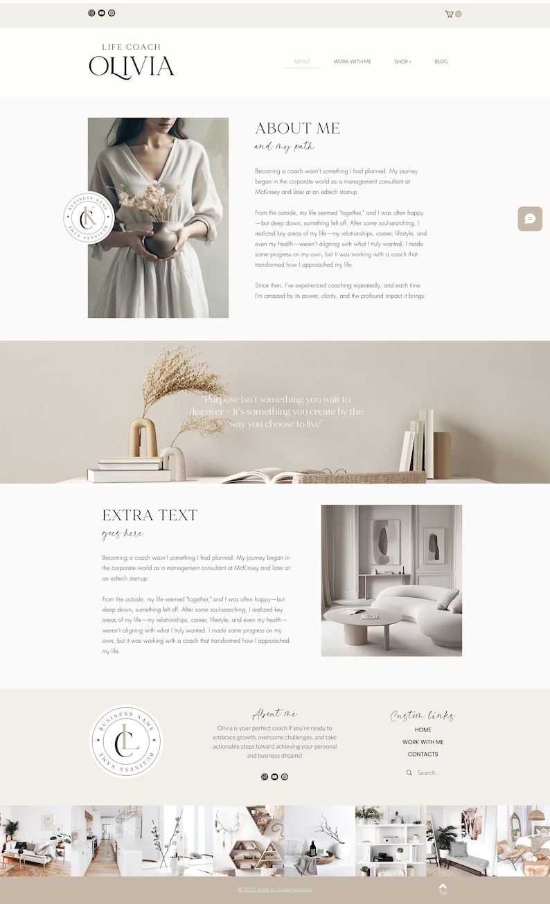 Wix Website Template Coaching Website Wix Design Wix theme Coach Wix Ecommerce Shop Wix Service business Wix consulting website Wix beige