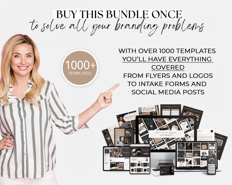 Social Media Bundle Business Marketing Template Branding Kit Social Media Post Faceless Marketing Branding Package Coach Instagram Template