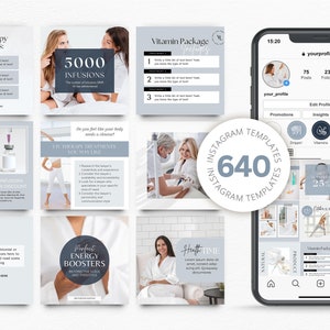IV Therapy Instagram Templates, Iv Hydration Instagram Templates, IV Therapy Marketing Instagram Templates, Nurse Injector Med spa template