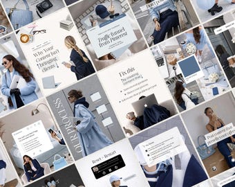 Modèles Instagram tendance de base pour iOS Créateur de contenu Publications de marketing numérique Instagram bleu audacieux SMM Publication virale carrousel Instagram esthétique