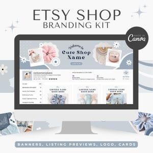 Etsy Shop Kit Etsy Shop Branding Kit Etsy Banner Etsy Shop Bundle Etsy Shop Template Etsy shop design Pastel Etsy Banner Logo design