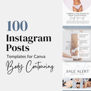 100 Body Contouring Instagram Posts Body Sculpting Social Media Marketing Kit Body Contouring Post Templates Body Sculpting Instagram Canva