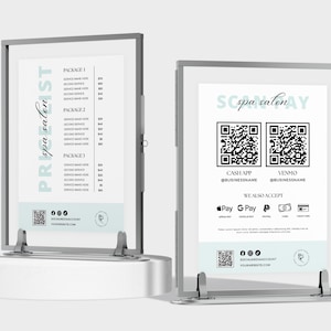 Price List Template, Editable Price List Template Canva, Beauty Salon Bundle price list, Printable Pricing Guide, ig price list Canva