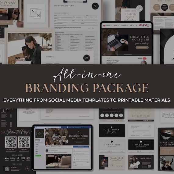 Social Media Bundle Business Marketing Template Branding Kit Social Media Post Faceless Marketing Branding Package Coach Instagram Template