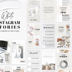Instagram Story Templates Canva | White Canva Templates Instagram Stories | White instagram story templates for Canva | White instagram