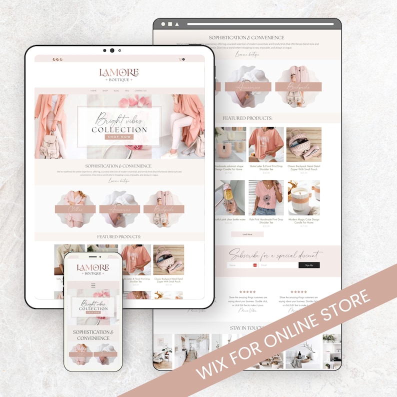 Ecommerce website template Wix website template Wix online store eCommerce Website Theme- eCommerce Website Online shop Web Theme