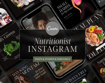 Plantilla de nutricionista Publicaciones de nutrición en Instagram Coach de nutrición Plantilla de Instagram de bienestar y salud Comida Instagram Entrenador de fitness Dietista