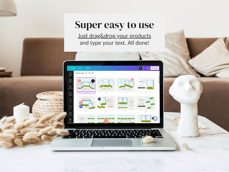 Mockup Etsy Listing Canva, Digital Product Mockup, Etsy Listing Mockup Templates, Canva Mockups for Printables, Drag and Drop Mockup Bundle