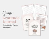 Gratitude Journal Printable Bundle Mindfulness Log Gratitude Template Self Care Planner Daily Journal for Women Gratitude Template Canva