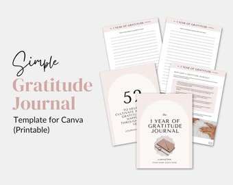 Gratitude Journal Printable Bundle Mindfulness Log Gratitude Template Self Care Planner Daily Journal for Women Gratitude Template Canva