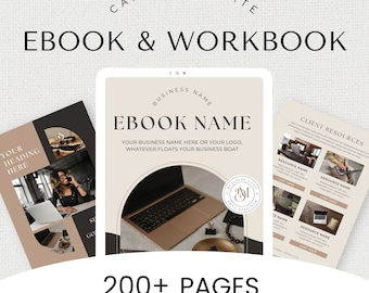 Canva eBook Template Course WorkBook Template How to Create e-Book Lead Magnet Template Canva Coaching Template Worksheets Workbook