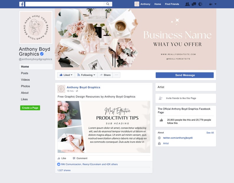 Facebook Templates, Facebook Timeline Cover Template, Facebook Post Templates, Social media templates small business, Facebook ads
