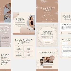 Spiritual Instagram Template, Mystical Instagram Templates, Spiritual Coach Social Media, Chakra Healing Posts, Holistic Wellness Coach Yoga