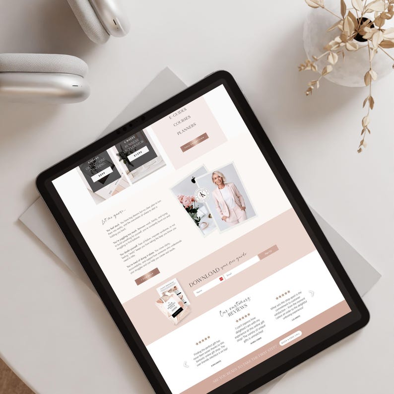 Coaching Business Template Bundle Online business All in One Bundle Wix Website Template Canva website Branding Kit Coach Marketing Template