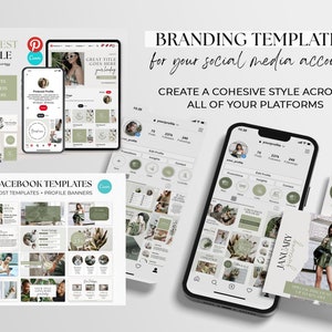 Green Health Coach Template Wellness Coach Holistic Health Content Creator Social Media Template Branding Kit Instagram Bundle Canva image 7