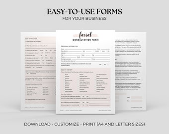 Formularios de admisión de esteticista, Formularios de consulta de esteticista, Formularios de cliente de esteticista, Formulario de información del cliente, Formulario de admisión de esteticista, Formulario de nuevo cliente