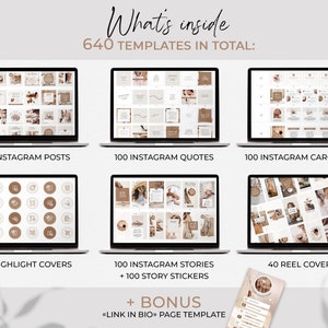 Instagram Bundle, Instagram Post Templates Canva, Instagram Templates for Business, Marketing Templates, Brown Instagram, Social media posts
