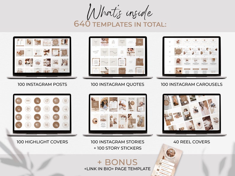 Instagram Bundle, Instagram Post Templates Canva, Instagram Templates for Business, Marketing Templates, Brown Instagram, Social media posts