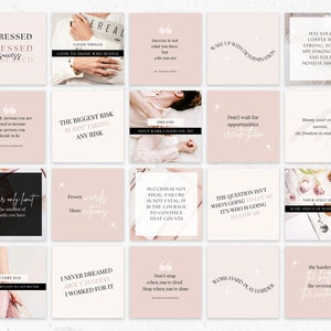 Instagram Bundle Pink Instagram Post Templates Minimal Boho Instagram Instagram Templates Kit Beauty Social Media Template Canva Blogger