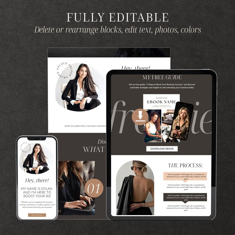 Coach website Canva Template for Coach Landing Page Website Business Coach Website Canva Sales Page Template Coaching Website Design Canva