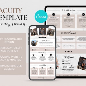 Programar plantilla de Acuity, plantilla de programación de Acuity, agudeza prefabricada, renovación de Acuity, sitio de reservas de Acuity, banners de Acuity, plantilla de Canva