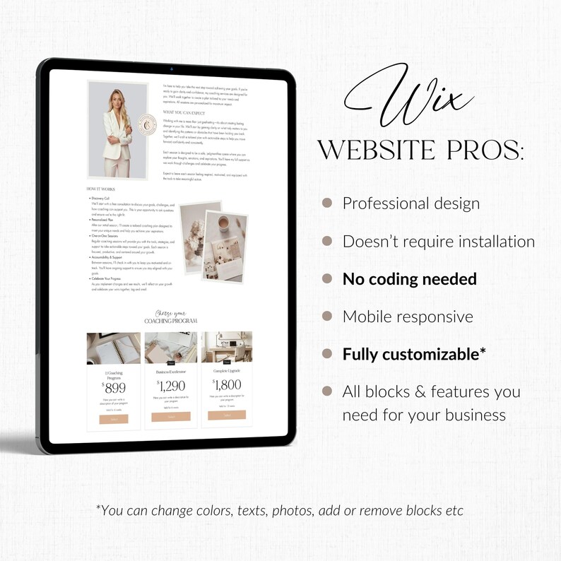 Coaching Wix Website Template Wix Website Design Wix Ecommerce Wix Shop Wix Online Shop Wix Service business Wix consulting Wix booking Boho