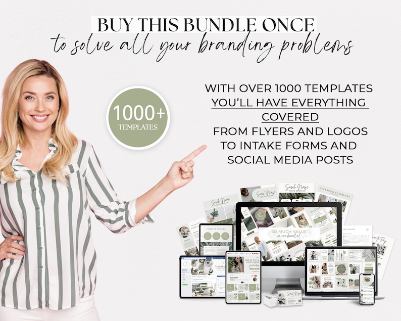 Green Health Coach Template Wellness Coach Holistic Health Content Creator Social Media Template Branding Kit Instagram Bundle Canva