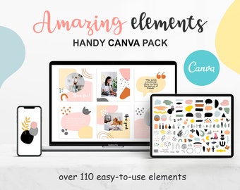 Éléments Canva. Modèle Canva - Canva modifiable. Éléments et formes Canva abstraits. Clipart d’art Modert. Canva SVG. Bubble talk, flèches