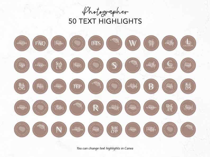 Highlights Include 100 Photography Highlight Covers, Photography Highlight Icons, Canva ...