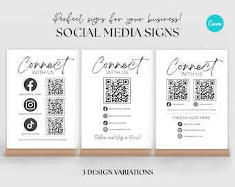 Plantilla editable de código QR para redes sociales (Canva)