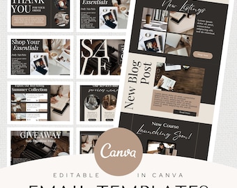 E-Mail Vorlage E-Mail Newsletter Paket E-Mail Marketing Canva Template MailChimp FloDesk Konvertkit Klaviyo E-Mail Vorlage E-Mail Design Bundle