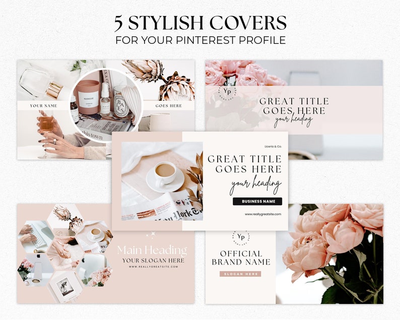 Pinterest Templates Canva Pinterest Pin Templates Pink Pinterest Bundle Idea Pins Pinterest Board Covers Pinterest Blogger Templates Pins