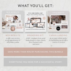 Coaching Business Template Bundle Online business All in One Bundle Wix Website Template Canva website Branding Kit Coach Marketing Template